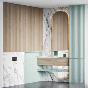 现代浴室柜双手盆